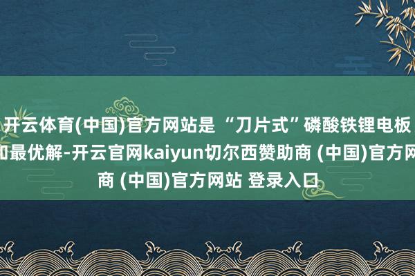 开云体育(中国)官方网站是 “刀片式”磷酸铁锂电板的最好方式和最优解-开云官网kaiyun切尔西赞助商 (中国)官方网站 登录入口