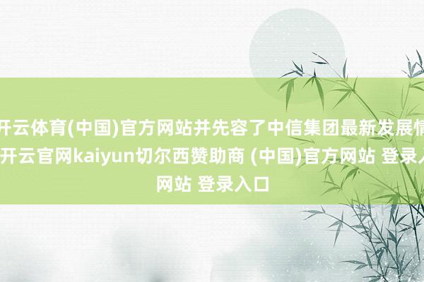 开云体育(中国)官方网站并先容了中信集团最新发展情况-开云官网kaiyun切尔西赞助商 (中国)官方网站 登录入口