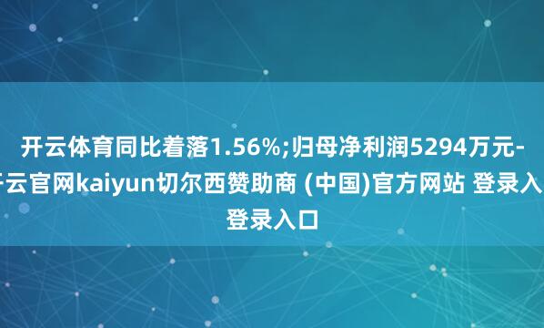 开云体育同比着落1.56%;归母净利润5294万元-开云官网kaiyun切尔西赞助商 (中国)官方网站 登录入口