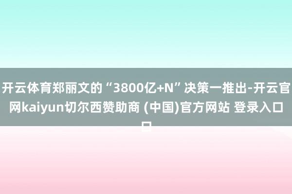 开云体育郑丽文的“3800亿+N”决策一推出-开云官网kaiyun切尔西赞助商 (中国)官方网站 登录入口