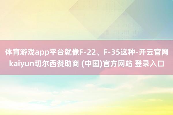 体育游戏app平台就像F-22、F-35这种-开云官网kaiyun切尔西赞助商 (中国)官方网站 登录入口