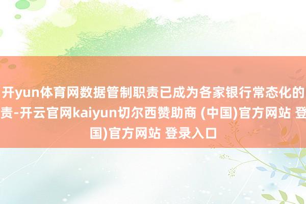 开yun体育网数据管制职责已成为各家银行常态化的管制职责-开云官网kaiyun切尔西赞助商 (中国)官方网站 登录入口