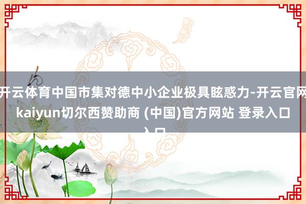 开云体育中国市集对德中小企业极具眩惑力-开云官网kaiyun切尔西赞助商 (中国)官方网站 登录入口