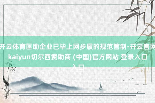 开云体育匡助企业已毕上网步履的规范管制-开云官网kaiyun切尔西赞助商 (中国)官方网站 登录入口
