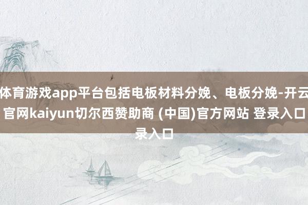 体育游戏app平台包括电板材料分娩、电板分娩-开云官网kaiyun切尔西赞助商 (中国)官方网站 登录入口